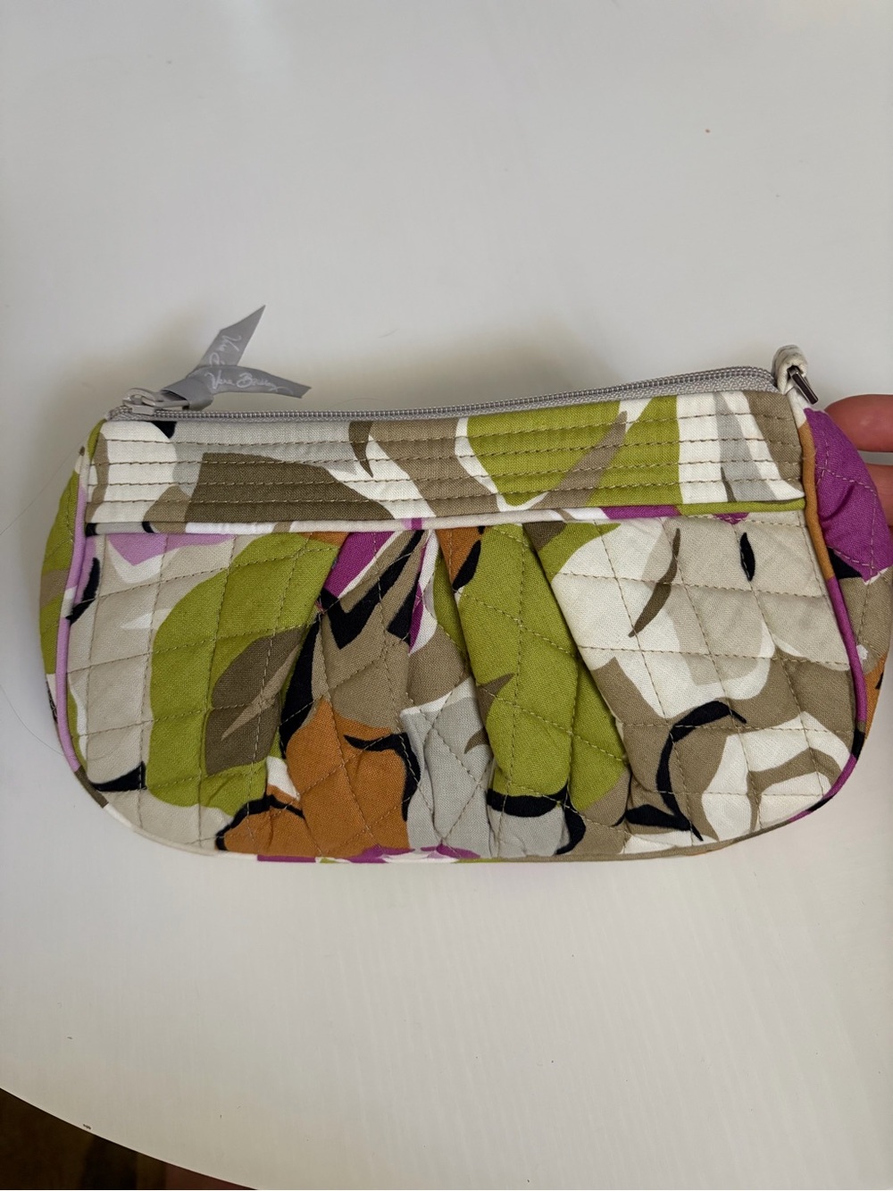 Vera Bradley Green Multi Quilted Floral Makeup Bag or Pouch